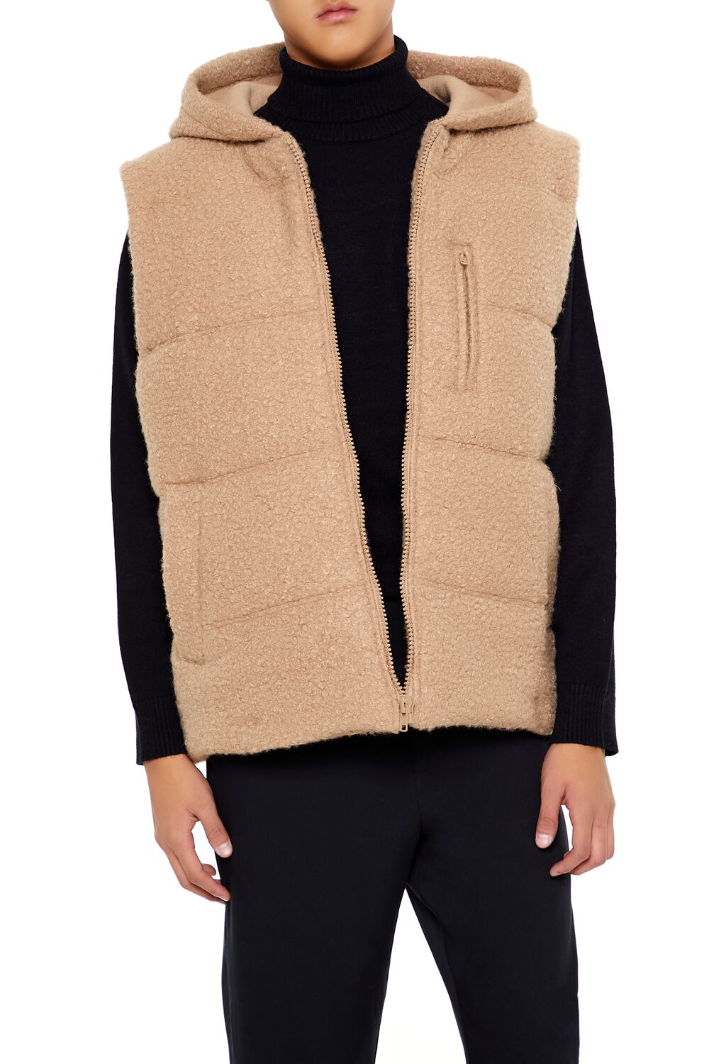 Hooded Faux Shearling Vest - Image 7
