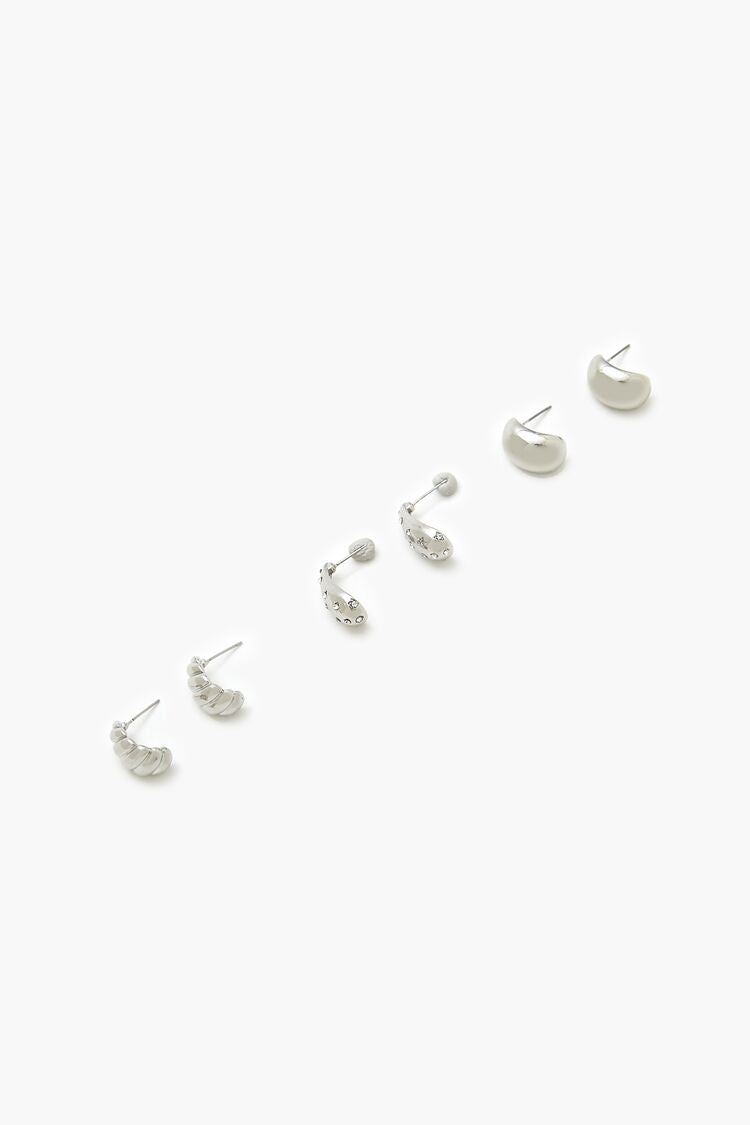 Rhinestone Hoop Earring Set - Image 3