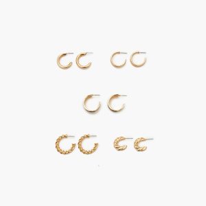 Enamel Hoop Earring Set