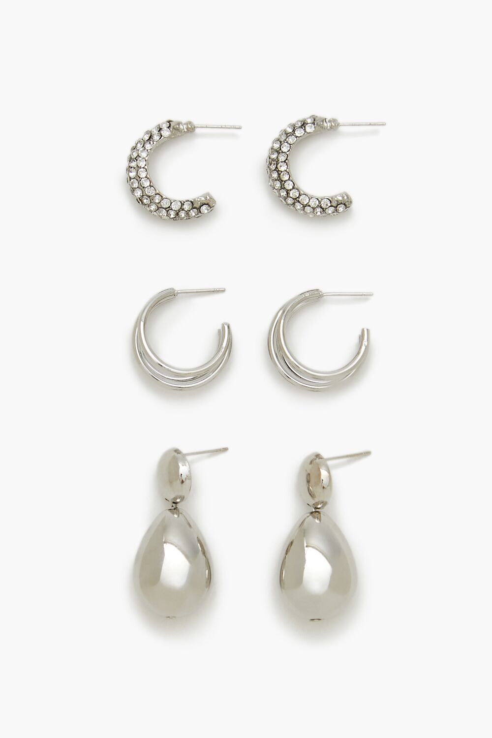 Hoop & Teardrop Drop Earring Set