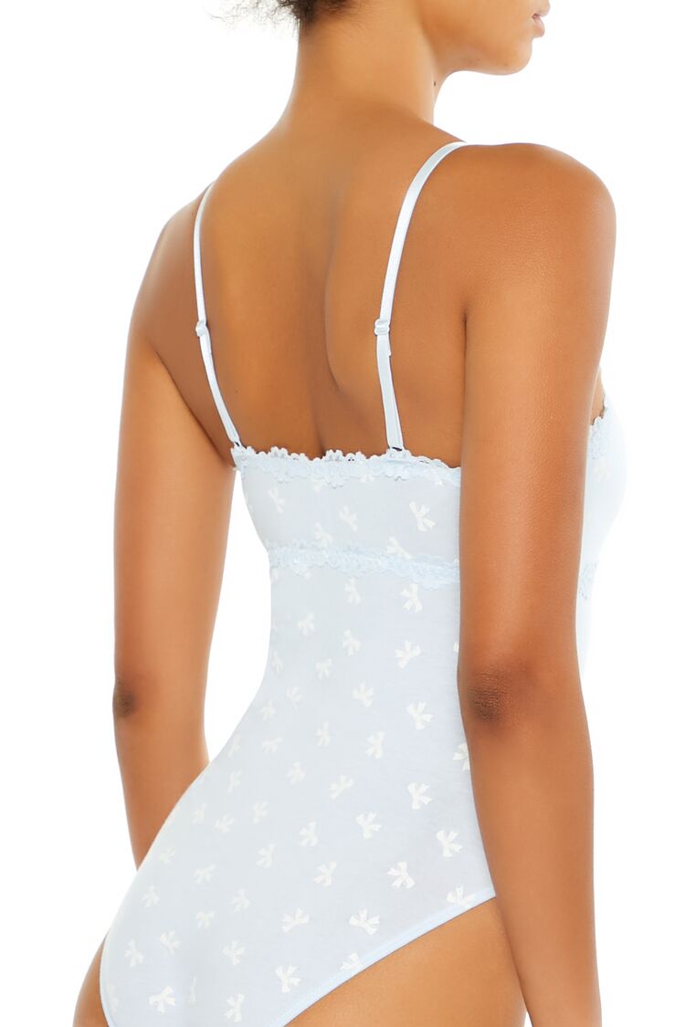 Ribbon Lace-Trim Lingerie Bodysuit - Image 5