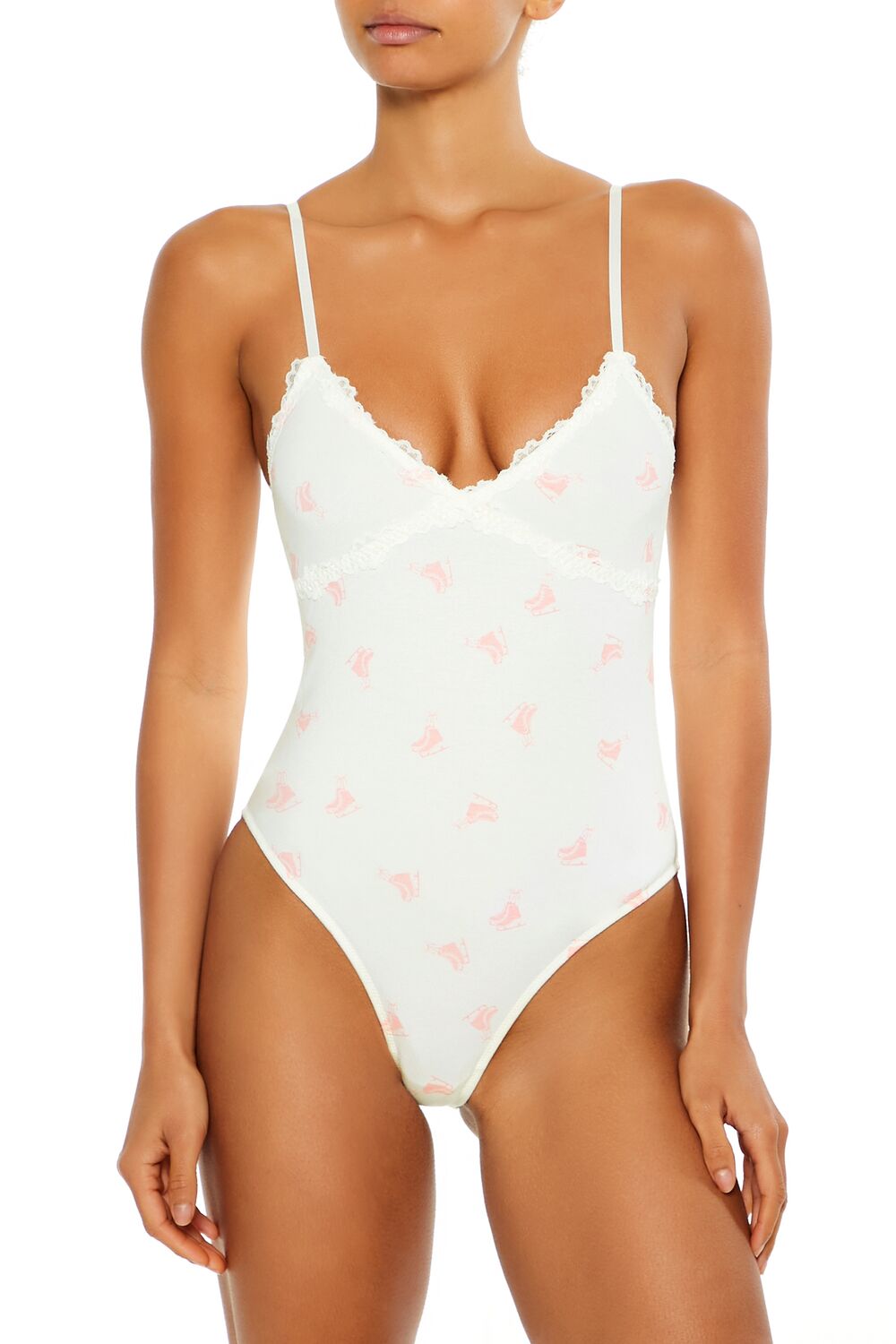 Ice Skate Print Lingerie Bodysuit - Image 2