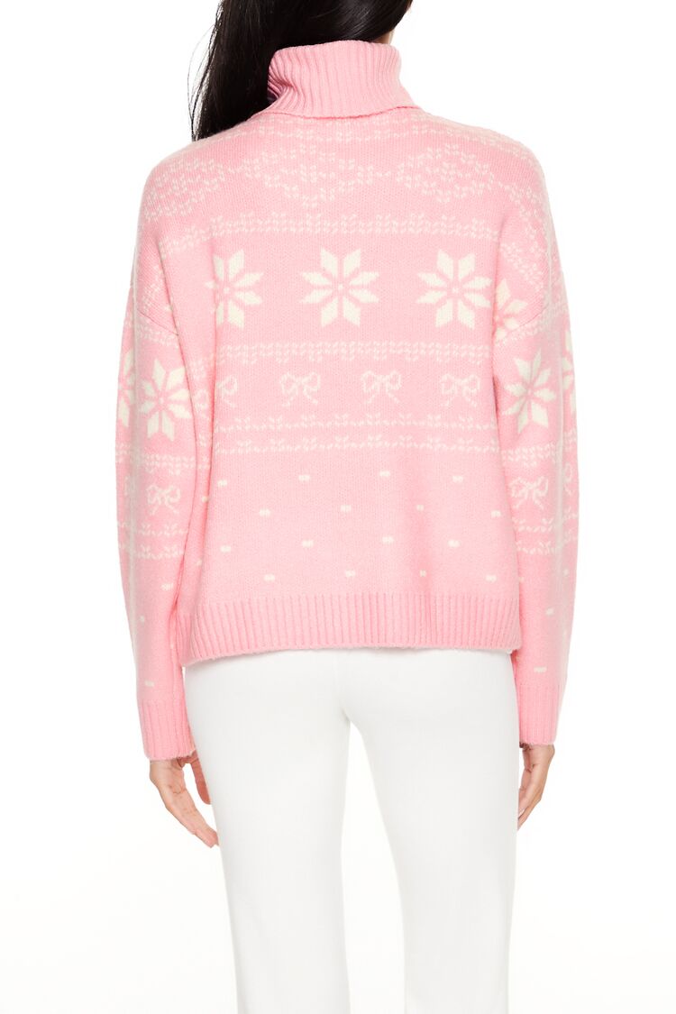 Fair Isle Bow Turtleneck Sweater - Image 5