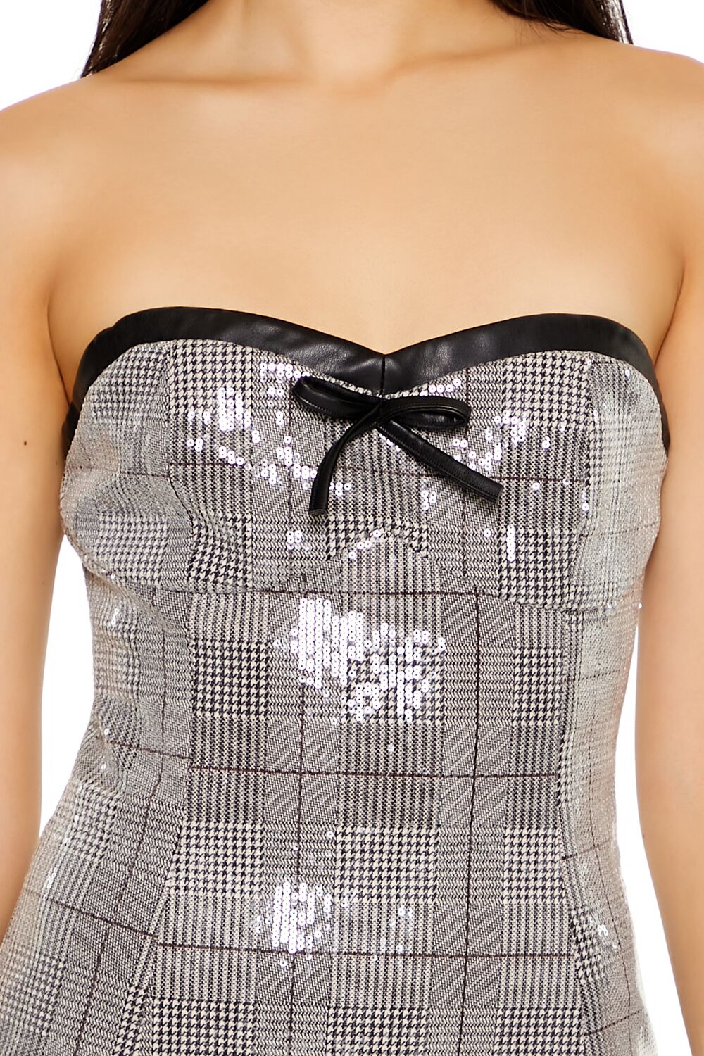Sequin Plaid Mini Dress - Image 5