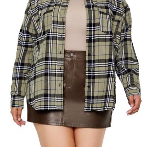 Plus Size Plaid Flannel Shirt