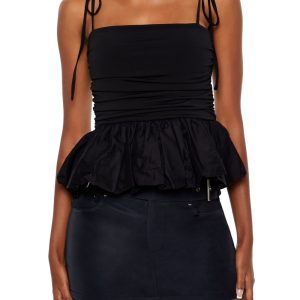 Tie-Strap Peplum Cami