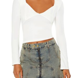 Seamless Knit V-Neck Crop Top