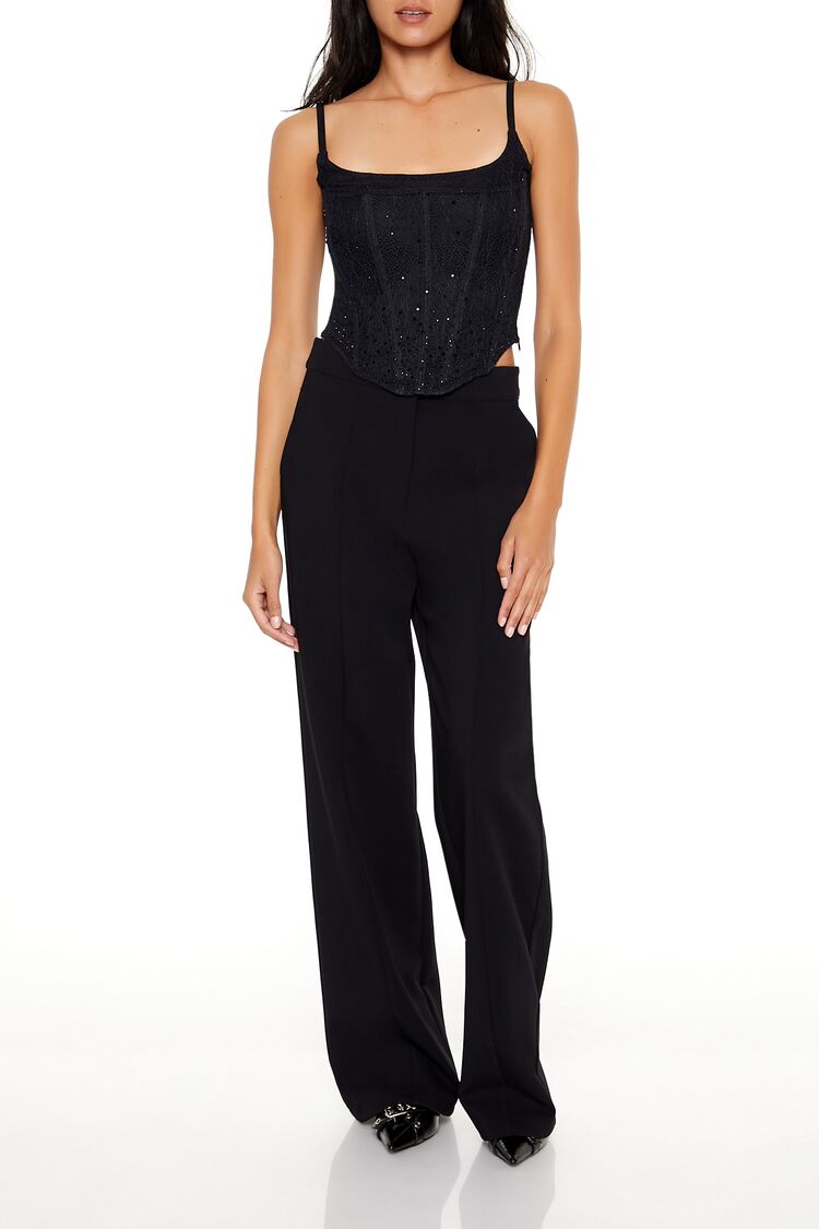 Lace Rhinestone Corset Cami - Image 2