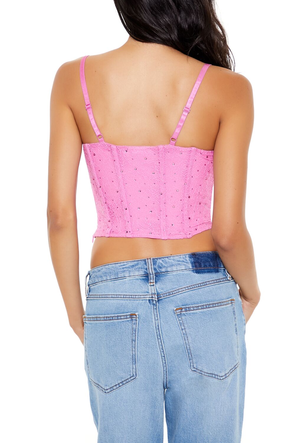 Lace Rhinestone Corset Cami - Image 10