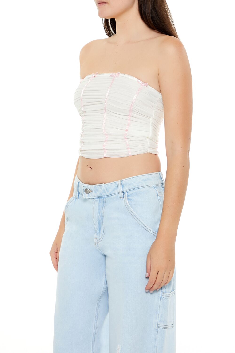 Bow Cropped Tube Top - Image 9