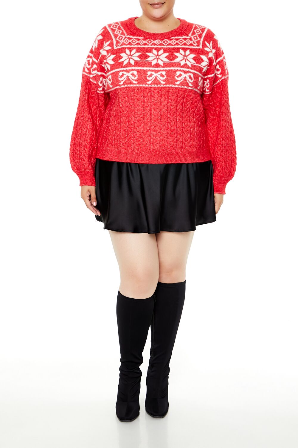 Plus Size Fair Isle Poinsettia Sweater - Image 2