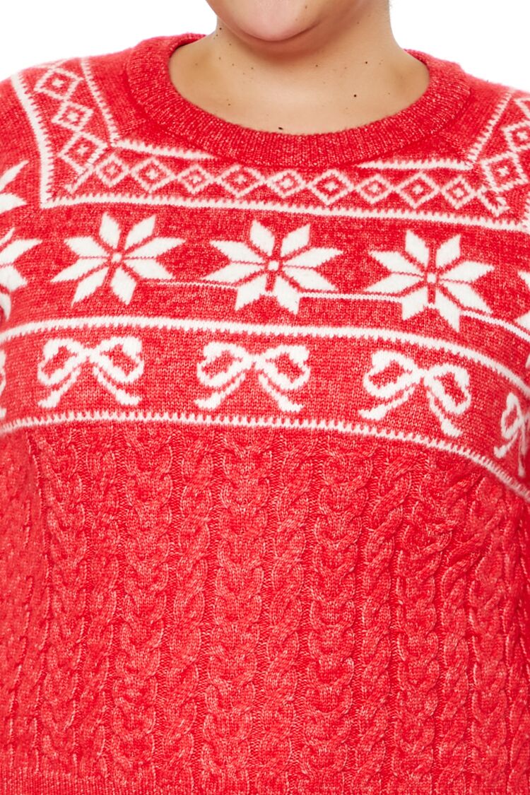 Plus Size Fair Isle Poinsettia Sweater - Image 3