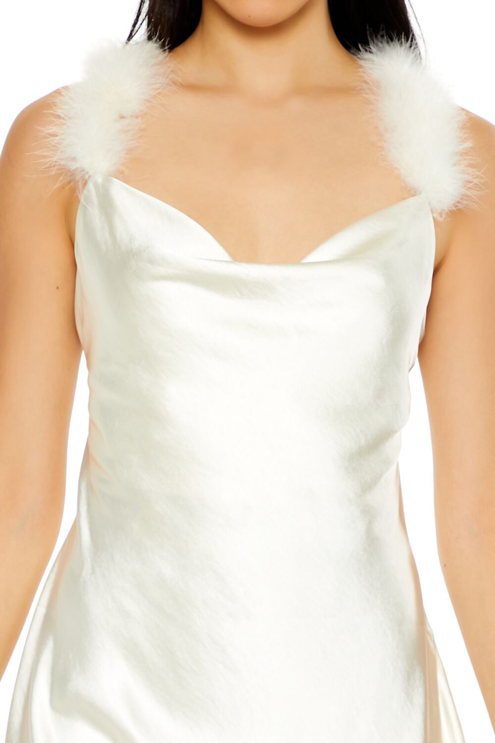 Faux Fur-Trim Mini Slip Dress - Image 5