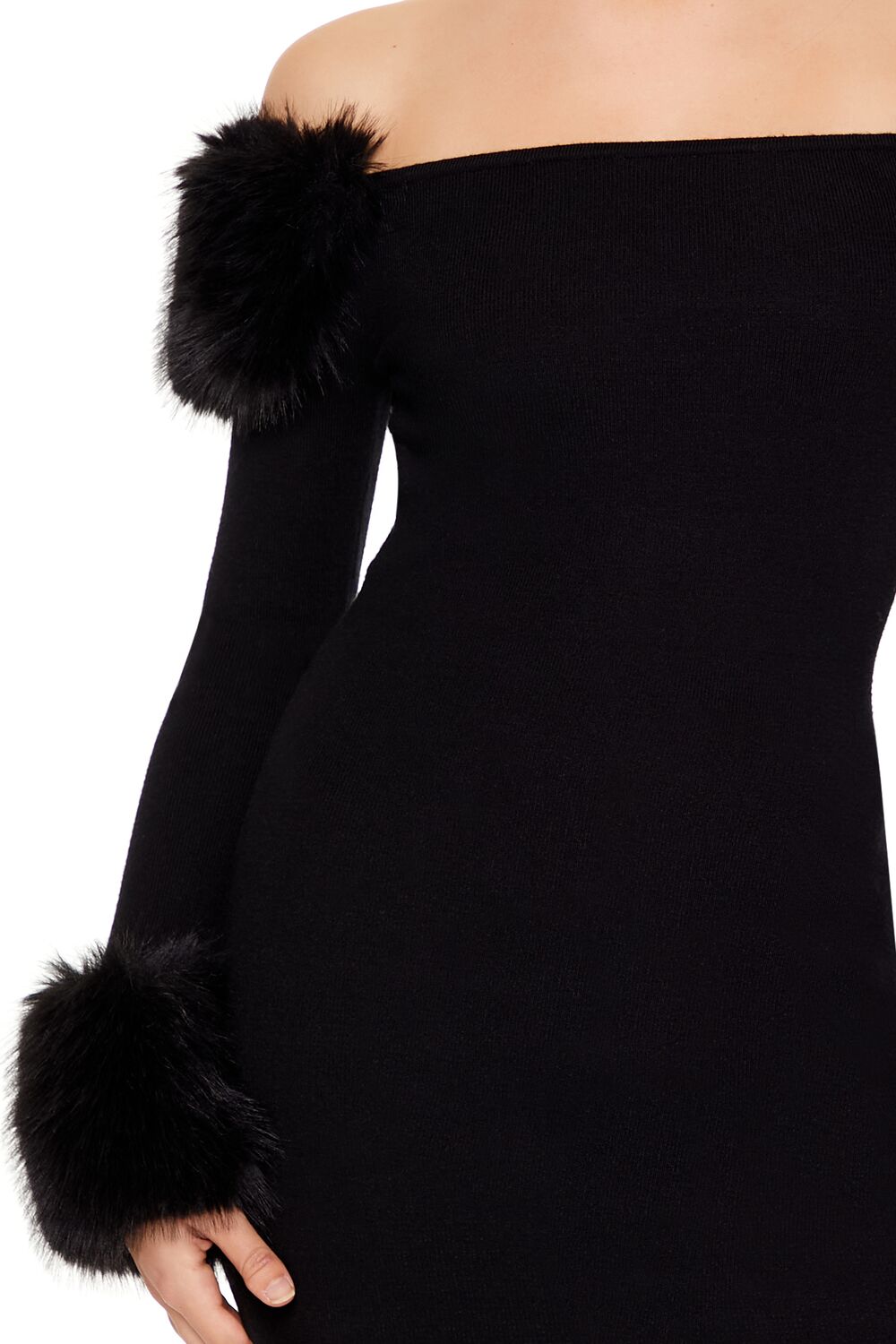 Off-the-Shoulder Mini Sweater Dress - Image 4