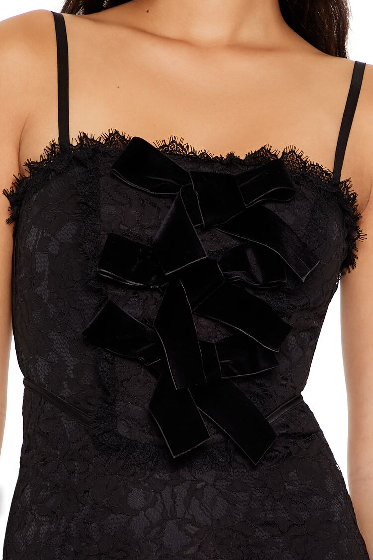Eyelash Lace Bow Mini Dress - Image 5