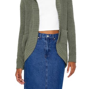 Hooded Open-Front Cardigan Sweater