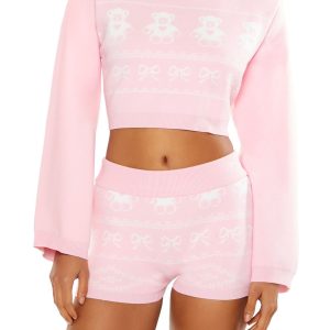 Fair Isle Cropped Pajama Sweater