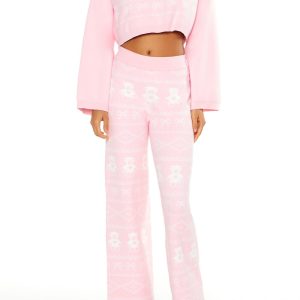 Fair Isle Wide-Leg Pajama Pants