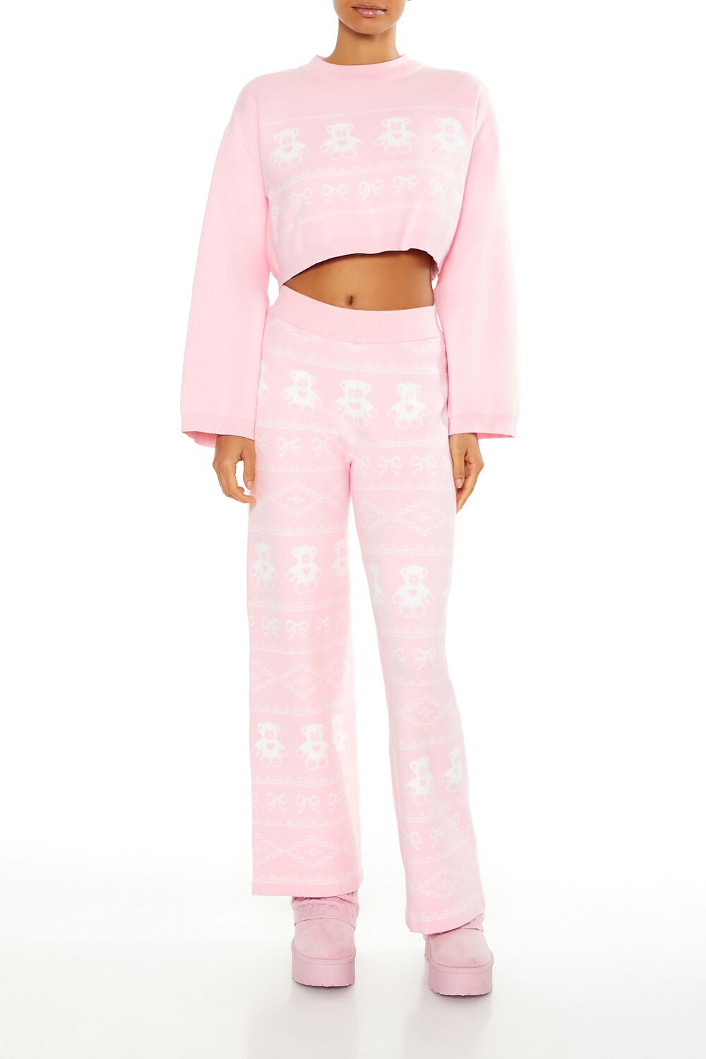 Fair Isle Wide-Leg Pajama Pants