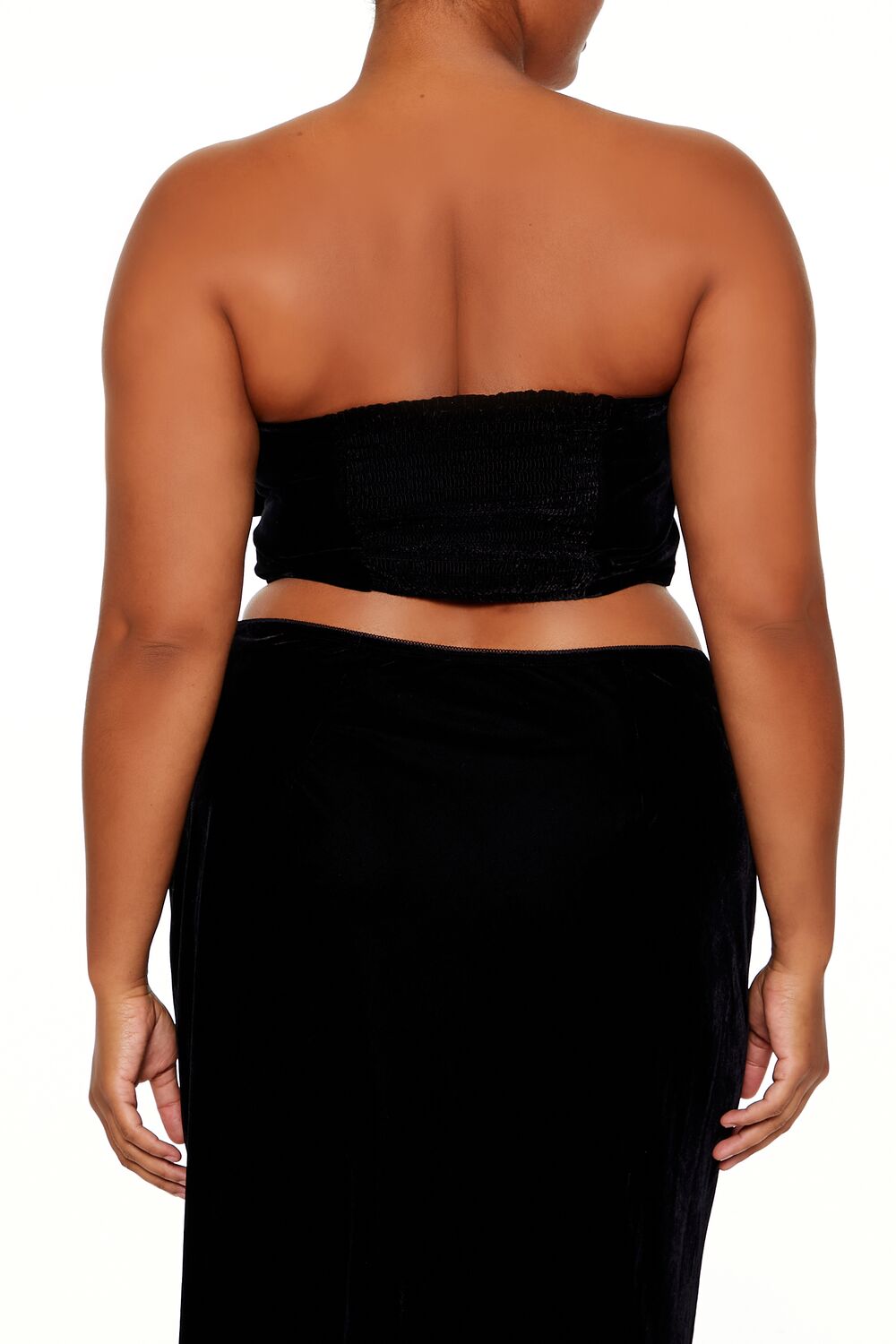 Plus Size Velvet Bow Tube Top - Image 5