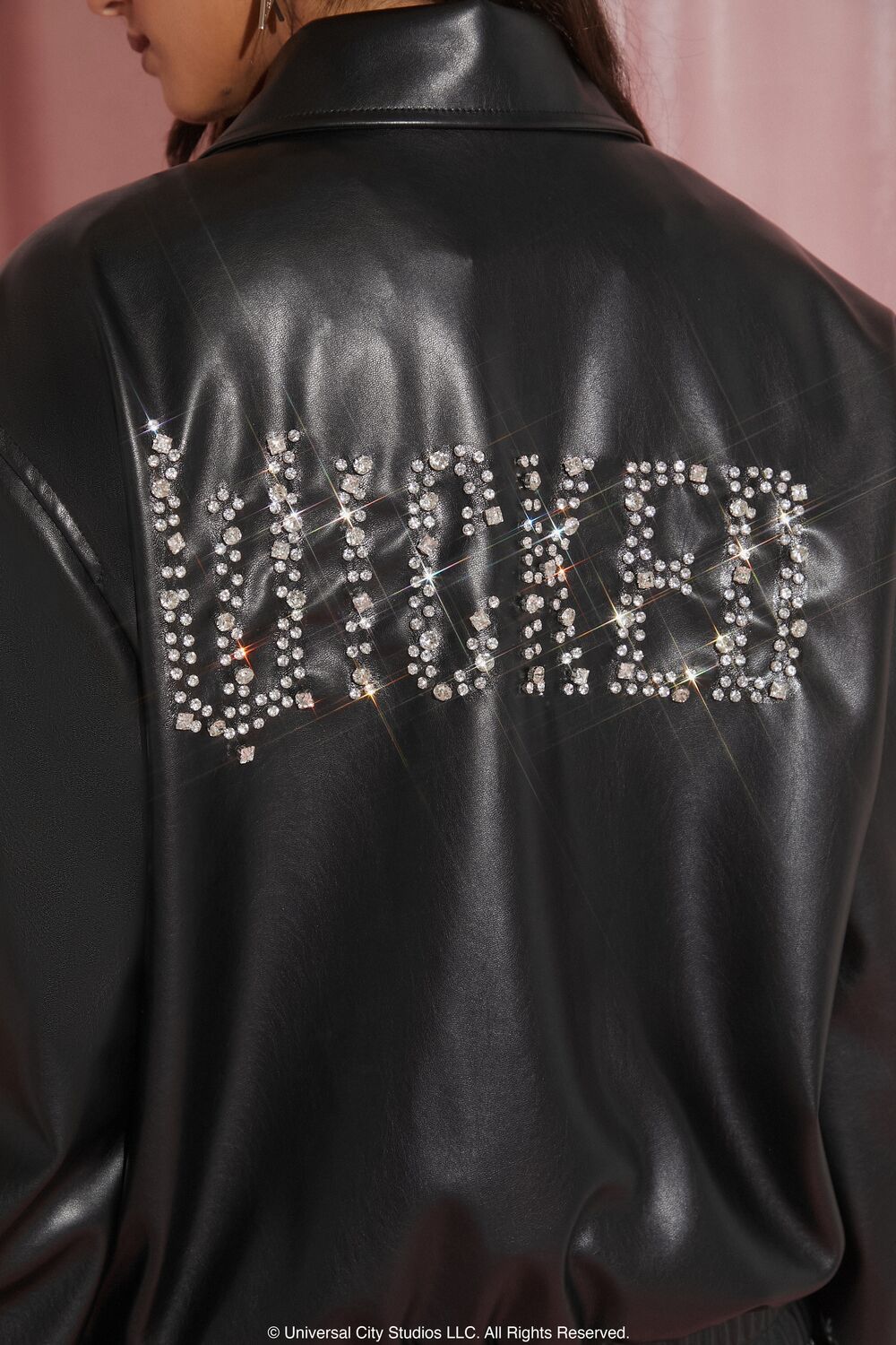 Wicked Rhinestone Faux Leather Jacket - Image 7