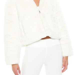 Faux Fur Zip-Up Coat