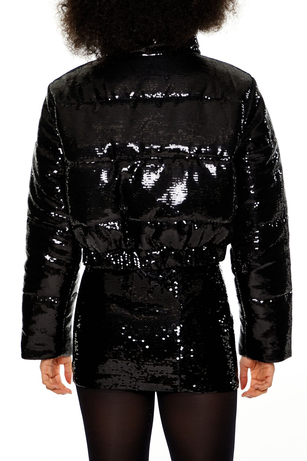 Sequin Zip-Up Puffer Jacket - Image 5