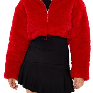 Cropped Faux Shearling Jacket