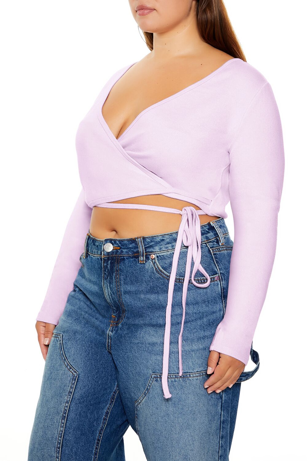 Plus Size Wrap Crop Top - Image 4