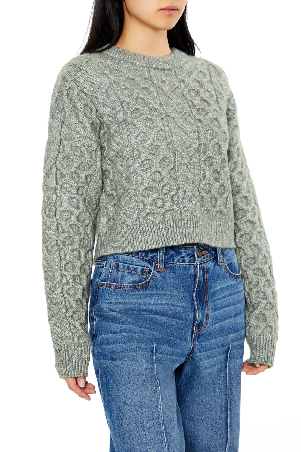 Cable & Honeycomb Knit Sweater - Image 9