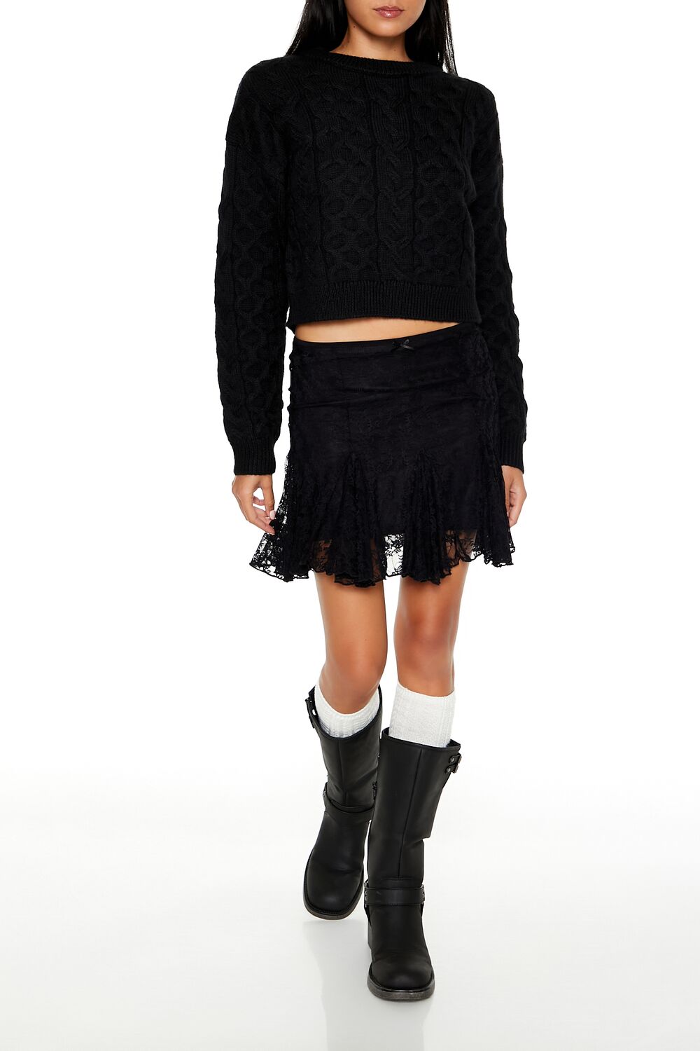 Cable & Honeycomb Knit Sweater - Image 12