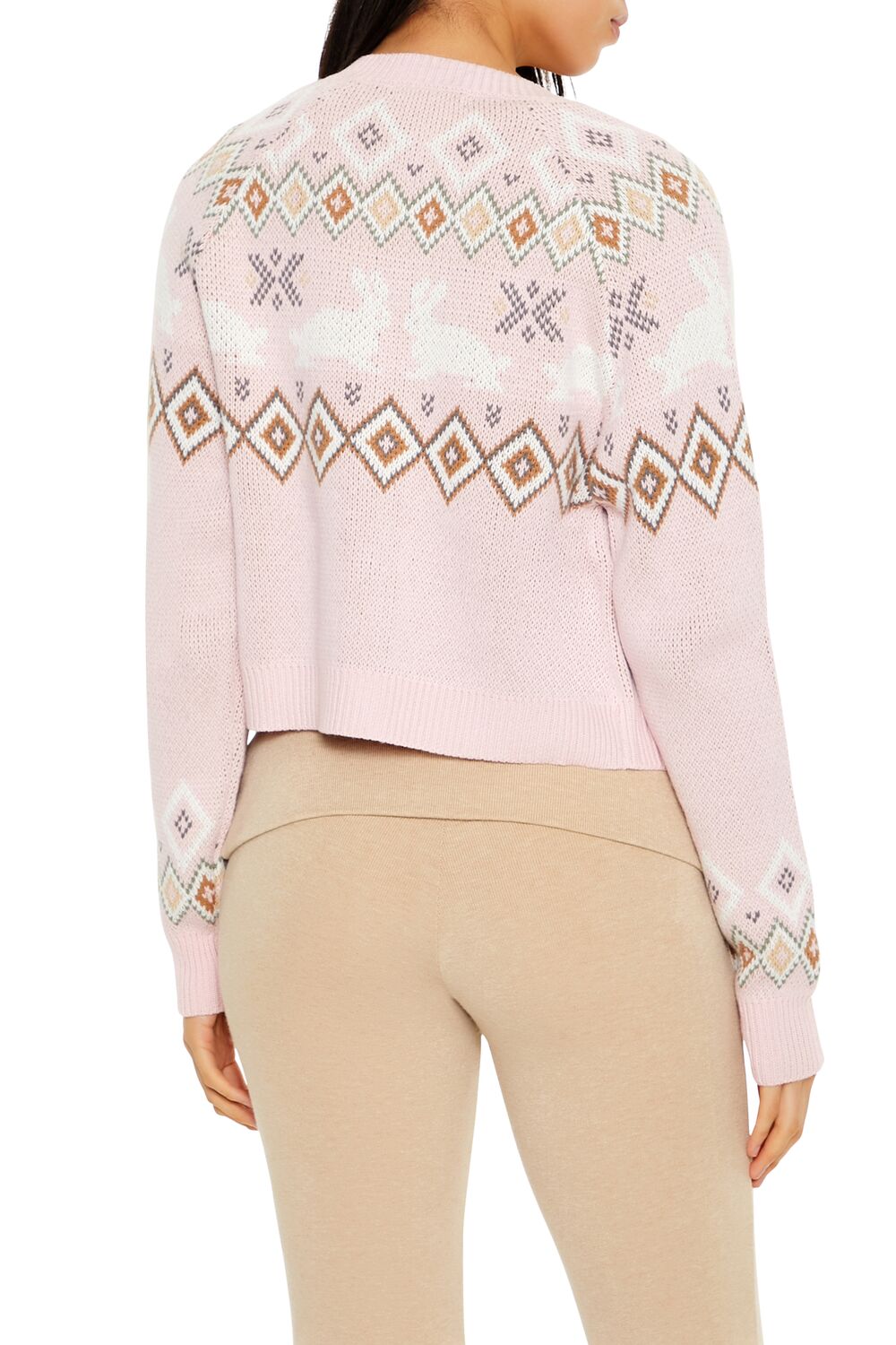 Fair Isle Bunny Cardigan Sweater - Image 5