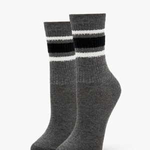 Striped-Trim Crew Socks