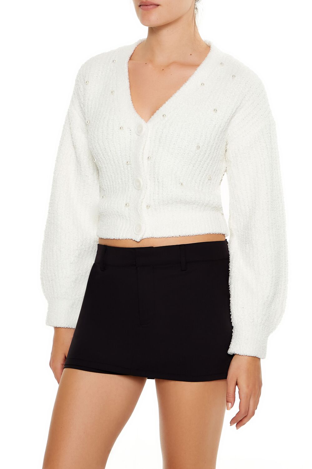 Faux Pearl Cardigan Sweater - Image 4