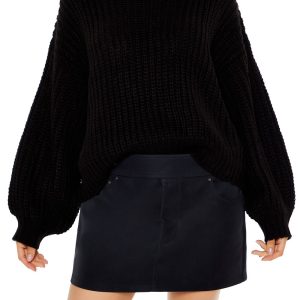 Turtleneck Drop-Sleeve Sweater