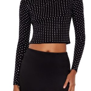 Rhinestone Cropped Sweater