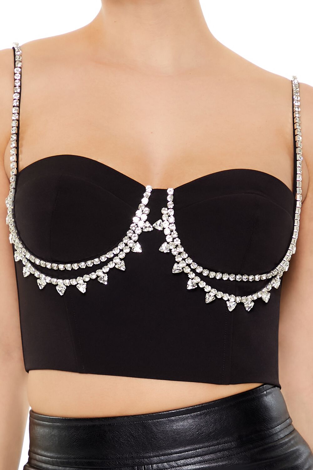 Rhinestone Velvet Bustier Cami - Image 3