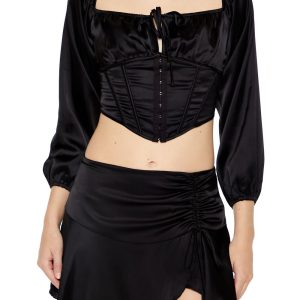 Satin Corset Crop Top