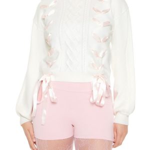 Ribbon-Trim Bow Sweater