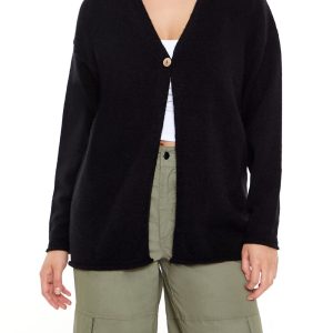 Split-Hem Cardigan Sweater
