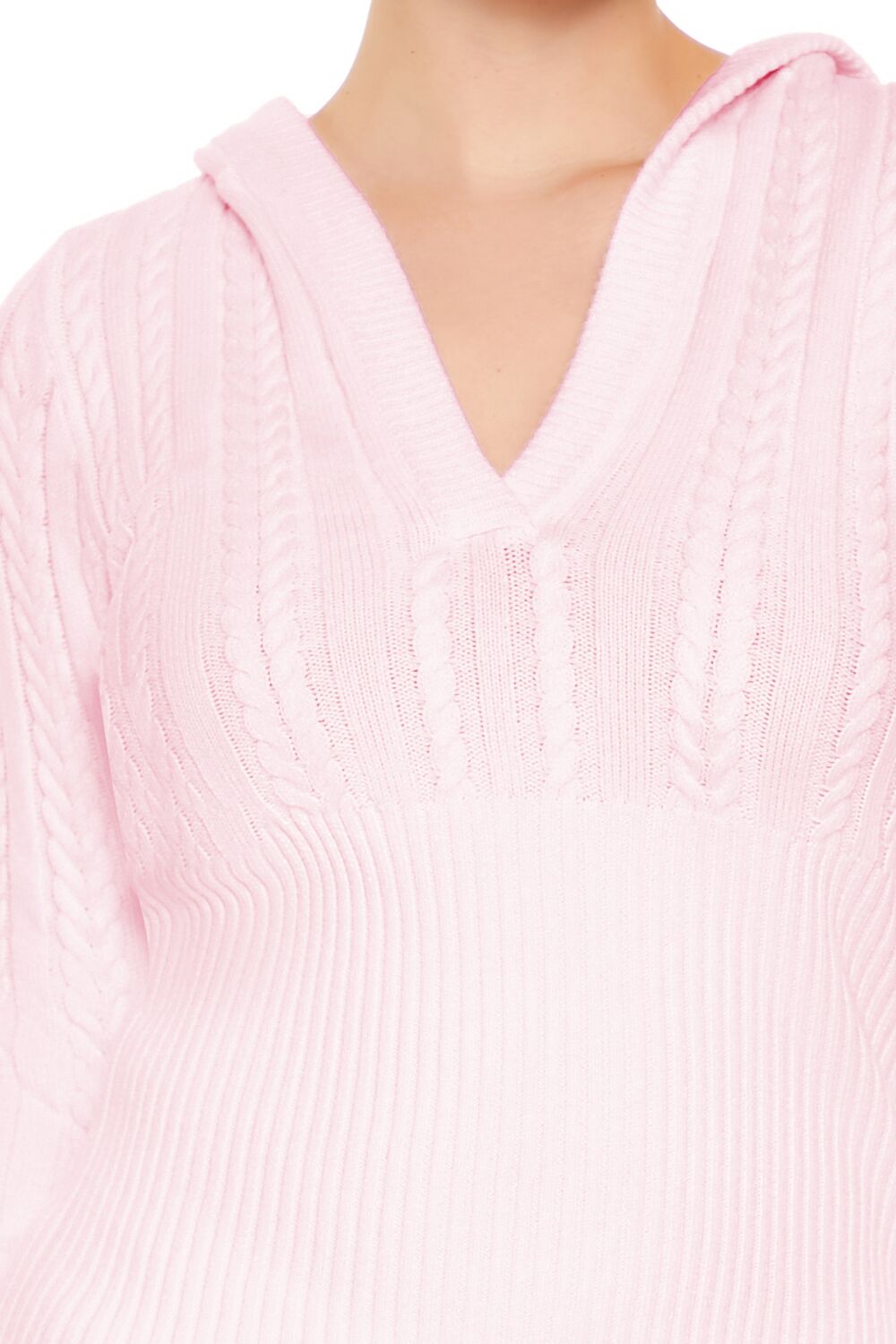 Hooded Cable Knit Sweater - Image 8
