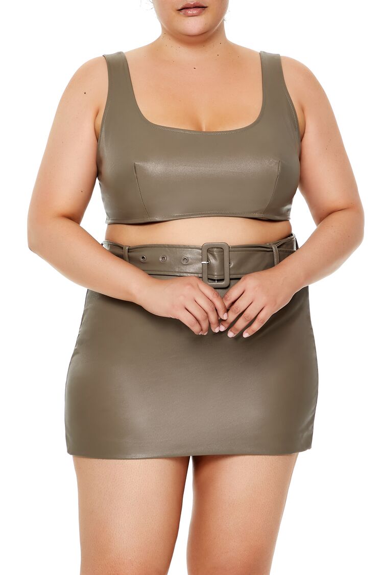 Plus Size Faux Leather Crop Top - Image 6