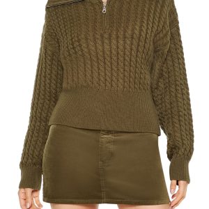 Half-Zip Cable Knit Sweater