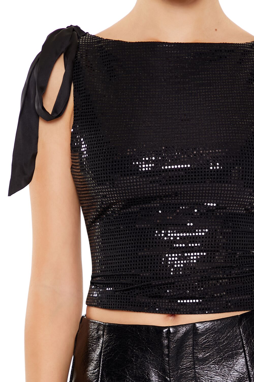 Sequin Bow Crop Top - Image 3