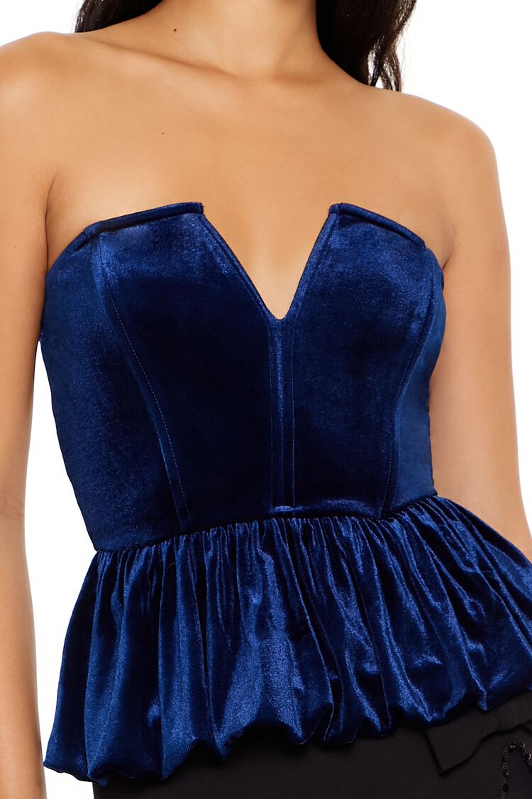 Velvet Bubble-Hem Peplum Top - Image 8