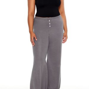 Plus Size Sweater-Knit Wide Pants