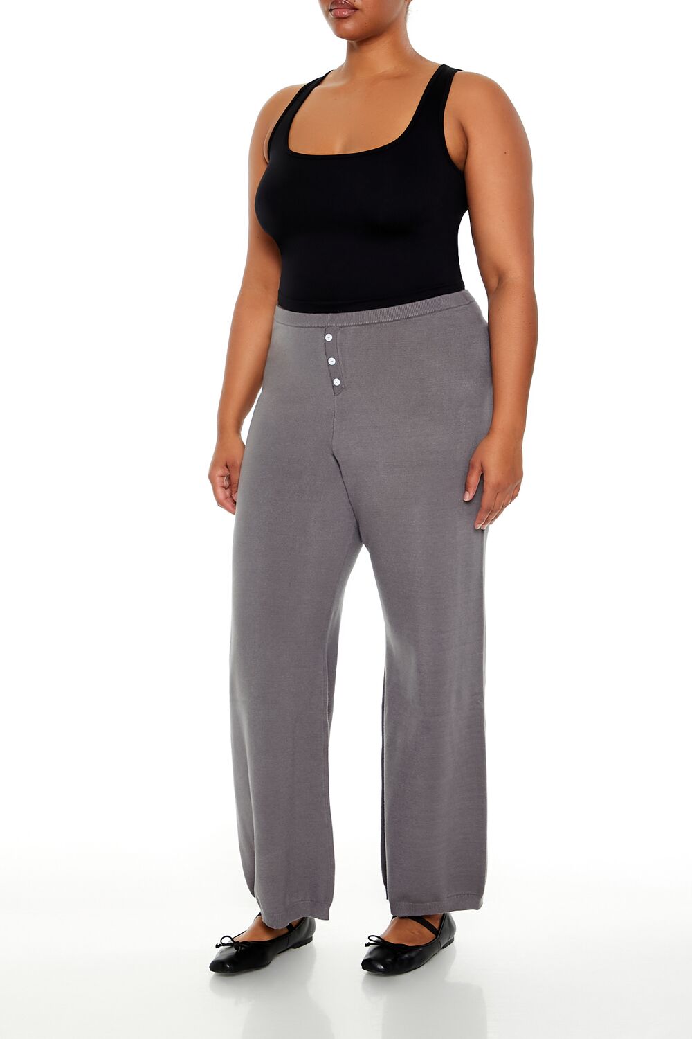 Plus Size Sweater-Knit Wide Pants - Image 3