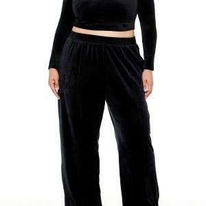 Plus Size Velour High-Rise Joggers