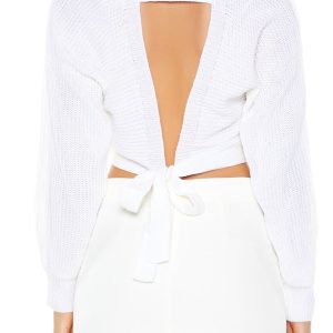 Open-Back Cropped Sweater