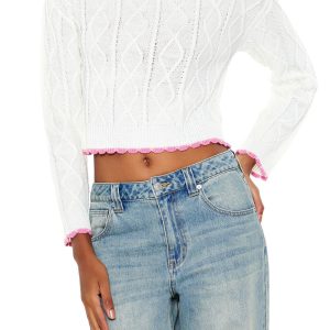 Scalloped Cable Knit Sweater